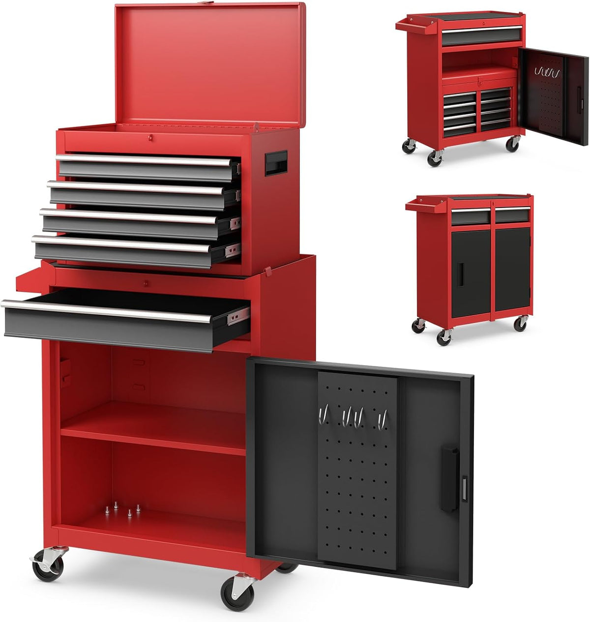 tangzon rolling tool chest combo, heavy duty lockable, main product view