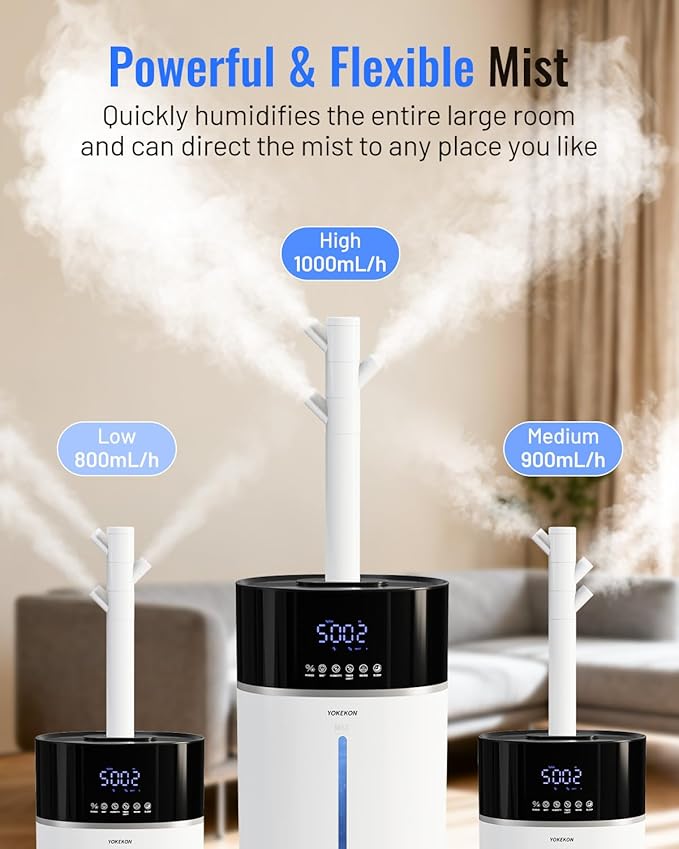 Yokekon Cool and Warm Mist Humidifier Large Room, 4.76Gal/18L Humidifiers - Image 9