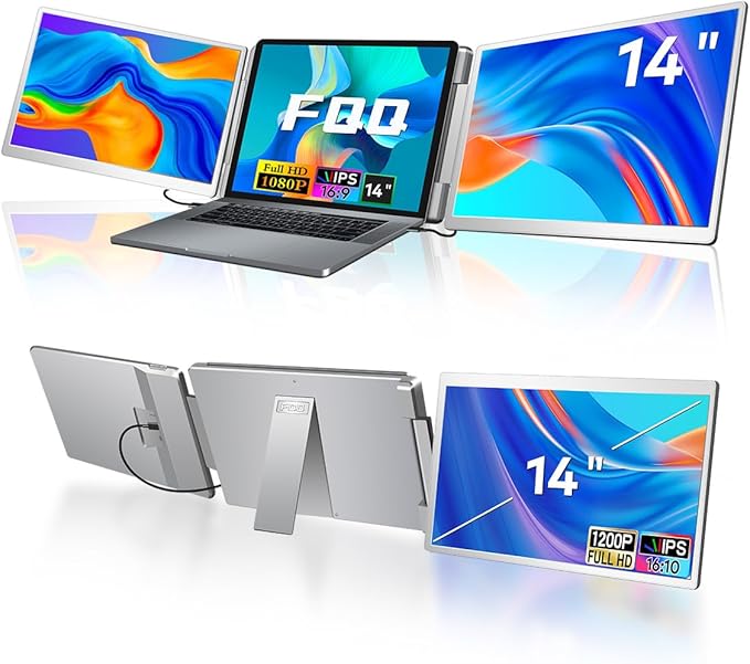 S7 Laptop Screen Extender, 14-inch Portable Travel Triple Monitor-Left Screen by FQQ