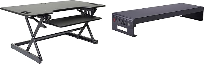 Rocelco 46" Large Height Adjustable Standing Desk Converter by Rocelco