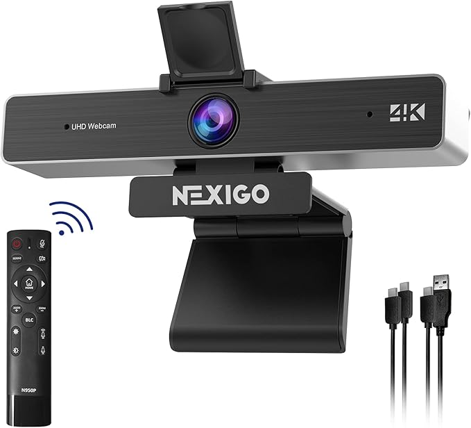 NexiGo Zoom Certified, N950P 4K Zoomable Webcam, RF Remote, Sony_Starvis Sensor by NexiGo