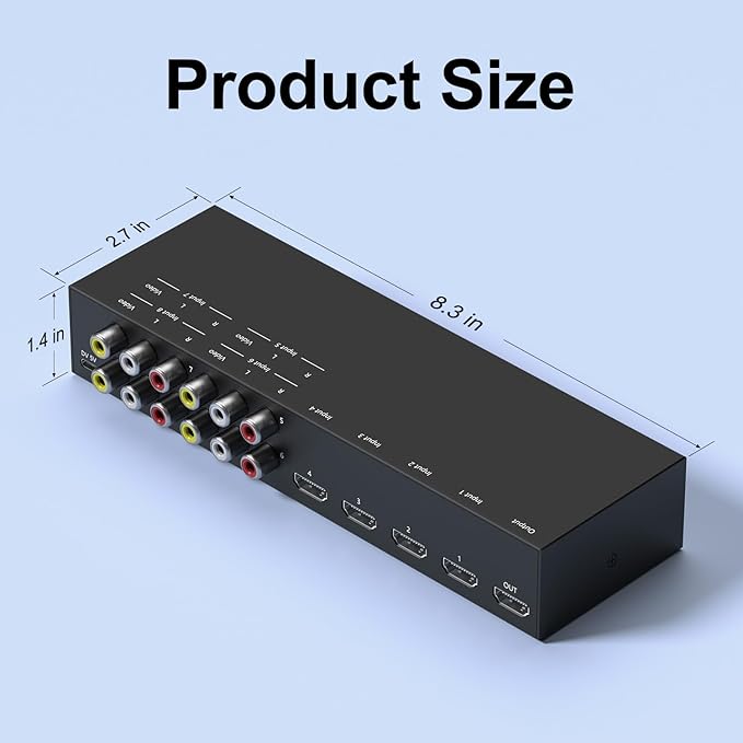Azduou 4 AV Inputs + 4 HDMI 2.0 Inputs to HDMI Converter - Image 6