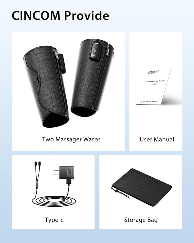 CINCOM Cordless Calf Massager for Circulation, Leg Compression Massager for Calf - Image 7