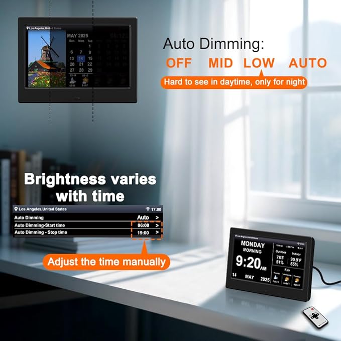 2025 Digital Clock with Weather Forecast & Temperature/Humidity Large Display - Image 6