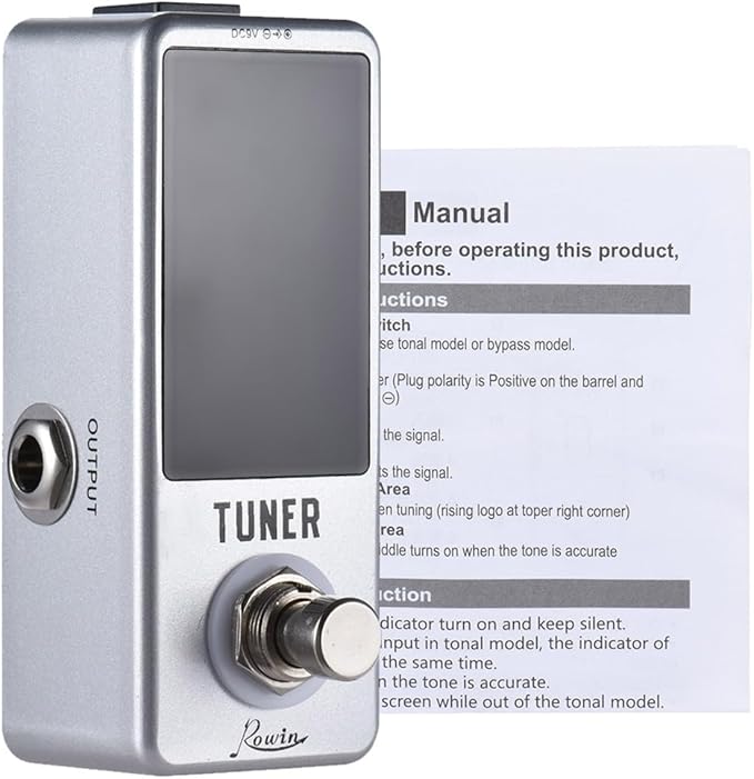 Rowin High Precision Guitar Chromatic Tuner Pedal Ture Bypass - Image 9