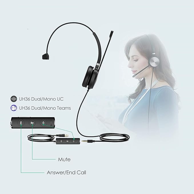 Yealink UH36 Professional USB Headset Wired Headphones - Image 7