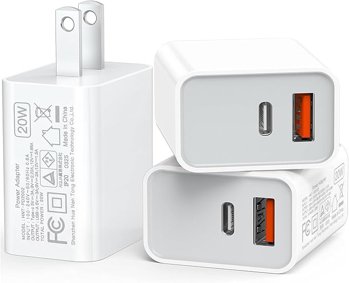 USB C Wall Charger Block 20W, iPad Pro, AirPods Pro, Samsung Galaxy by LCGENS