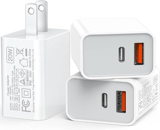 USB C Wall Charger Block 20W, iPad Pro, AirPods Pro, Samsung Galaxy by LCGENS