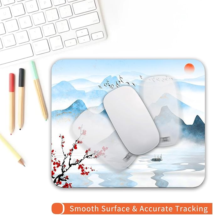 Armanza Square Mouse Pad Ink Painting Landscape, Personalized Premium-Textured - Image 4