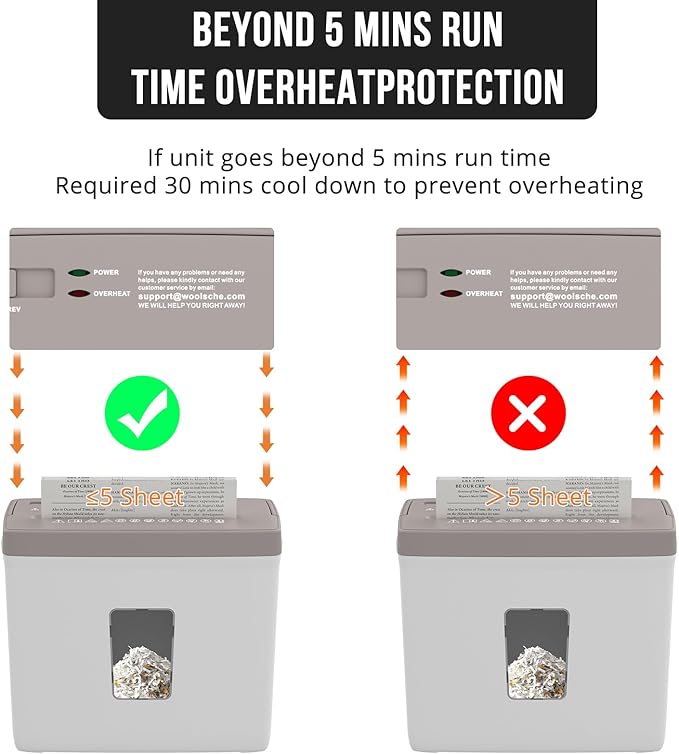 Suntiko 5-Sheet Cross Cut Paper Shredder - Image 8