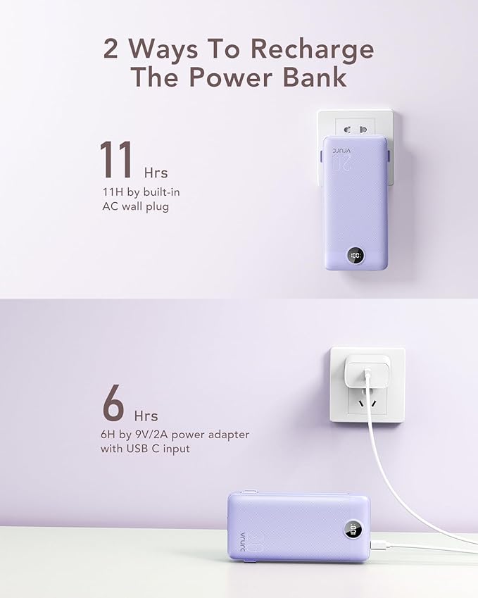 VRURC Portable Charger 20000mAh, Fast Charging Power Bank USB C, 4 Output 2 - Image 9