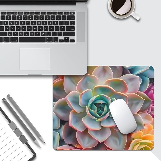 Succulent Square Mouse pad, Waterproof, Anti Slip Rubber Base, Computer Mouse - Image 5