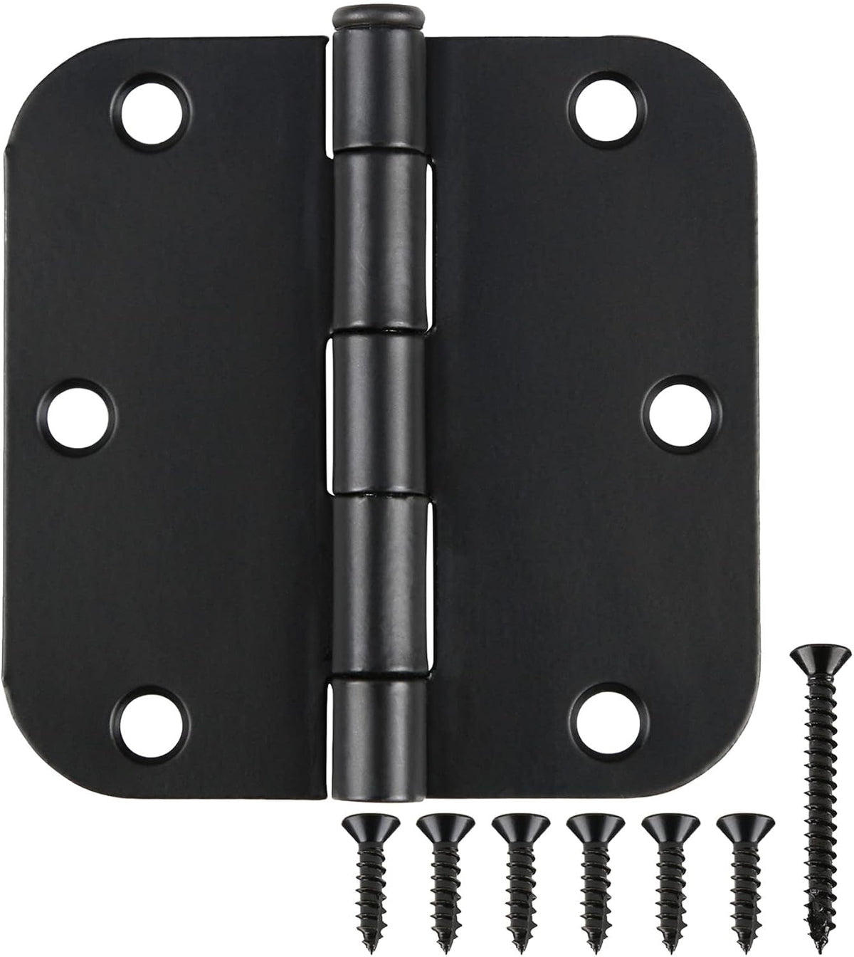 Interior Matte Black Hardware Door Hinges 3.5 Inch 30 Pack 3 1/2" Rounded 5/8"