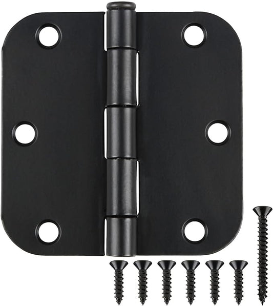 42 Pack Matte Black Door Hinges 3.5 Inch 5/8" Radius, Interior 3 1/2" Bi-fold by TDCHINGES