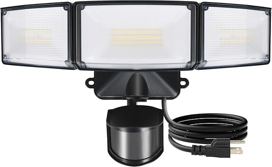 LUTEC 50W Motion Sensor Outdoor Lights, 5500 LM Plug in Flood Light Outdoor by LUTEC