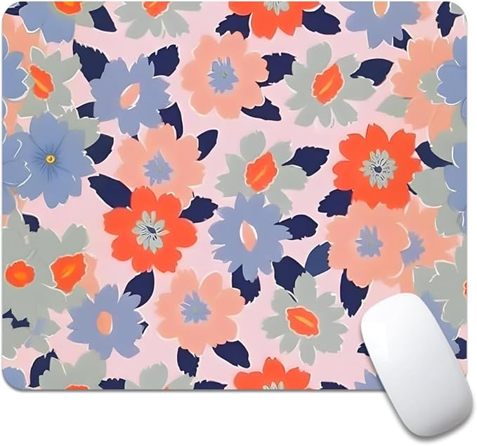 Field of Flowers Pastel Floral Square Mouse pad, Waterproof, Anti Slip Rubber by Goodsprout