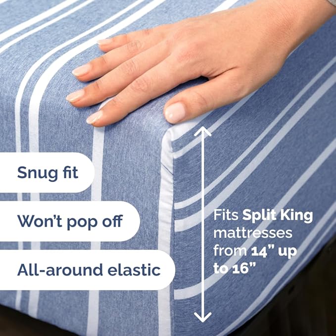 Split Head King Sheet Set – 4 Piece Flex Split Top King Sheets - Image 4