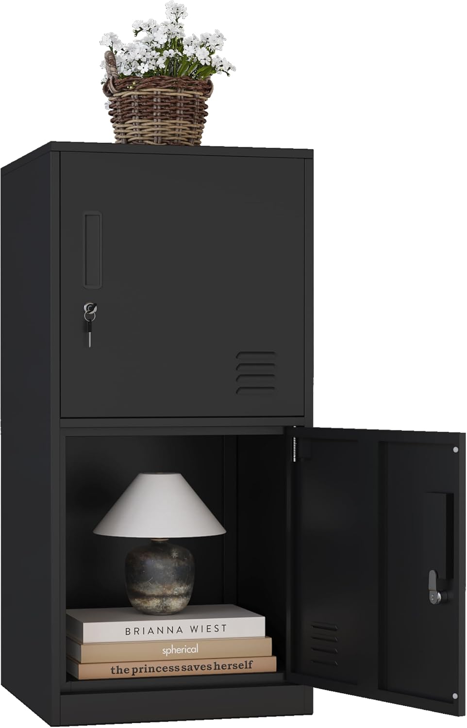 2 door metal vertical storage locker for home, main product view