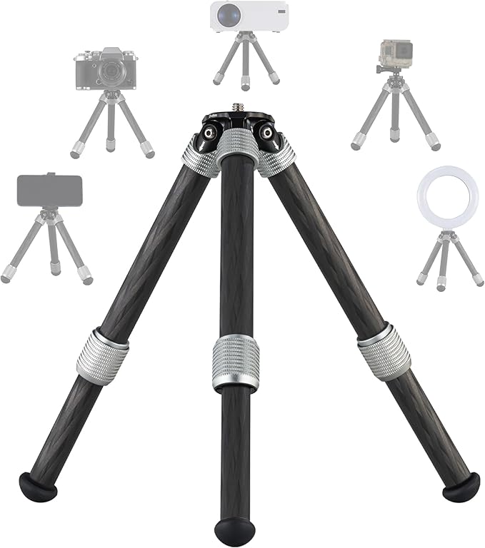LEOFOTO Carbon Fiber Small Tabletop Travel Tripod, Weight 108g/0.23lb, Maxload by Leofoto