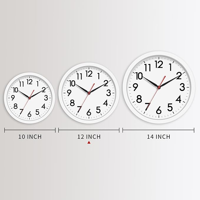 AKCISOT 12 Inch Wall Clock Silent Non Ticking Modern Wall Clocks Battery - Image 4