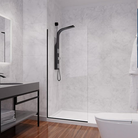 ANZZI 74 X 34 Inch Frameless Fixed Glass Shower Screen Shower Door in Matte by ANZZI