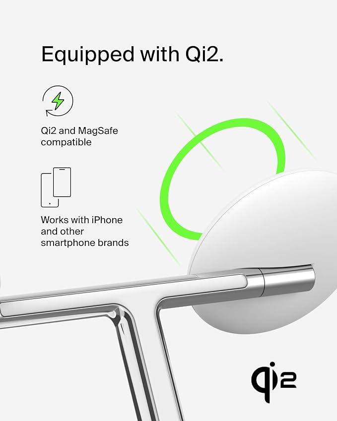 Belkin MagSafe-Compatible 3-in-1 Wireless Charger Stand 15W - Image 3