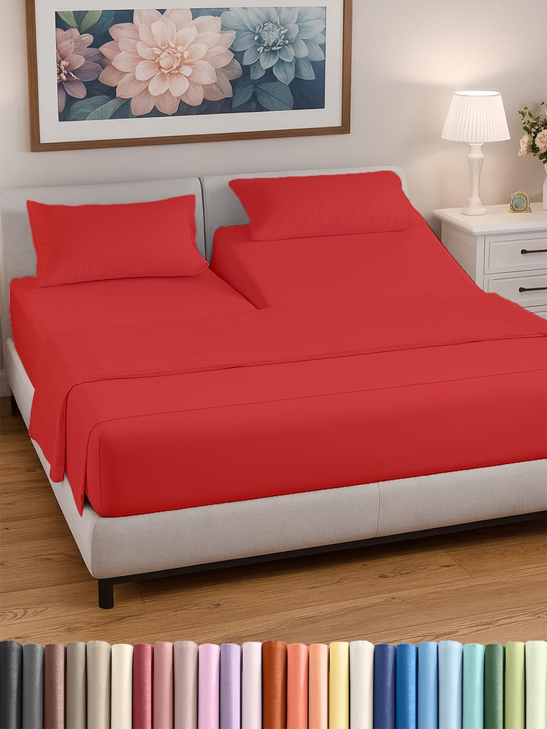 Split Head King Sheet Set – 4 Piece Flex Split Top King Sheets