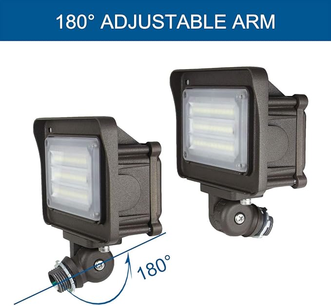 DAKASON 30W LED Flood Light Outdoor, Dusk-to-Dawn Photocell 180° Adjustable - Image 3