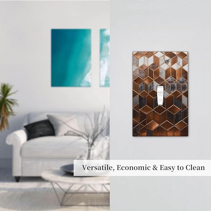 Bvtewkhz Brown Abstract Luxury Modern Geometric Cubic Marble 1 Gang Single - Image 6