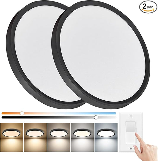 15.8 Inch Dimmable LED Flush Mount Ceiling Light, 3000K/3700K/4000K/5000K/6000K by FY+WISDOM+FLY+LIGHTING