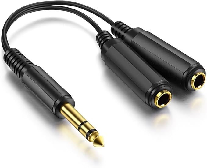 ICESPRING 1/4" 6.35mm Stereo Plug/Male to Dual 1/4" 6.35mm Jack/Female Splitter - Image 2