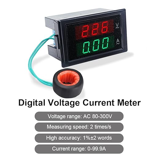 KETOTEK Digital Ammeter Voltmeter AC 80V-300V 100A, 2in1 Multimeter Panel - Image 2