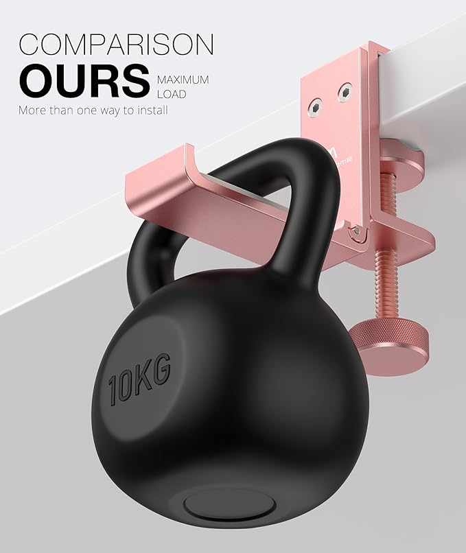Foldable Headphone Stand and Hook – Aluminum Headset Holder Clamp Mount Under - Image 3