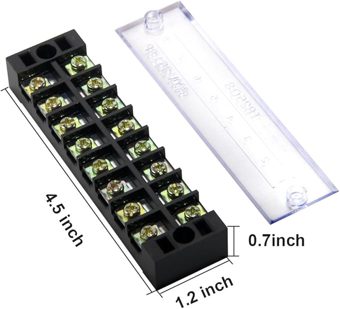 MILAPEAK 8pcs 8 Positions Dual Row 600V 25A Screw Terminal Strip Blocks - Image 2