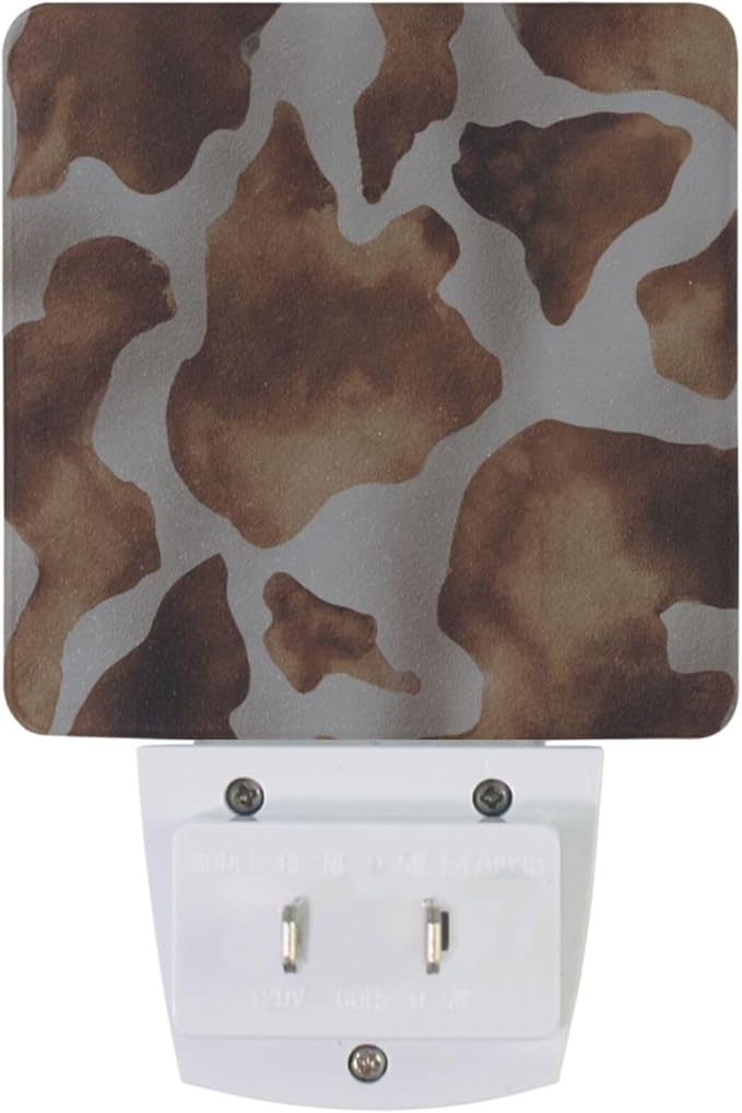 Pigsaly Led Night Light Animals Brown Cow Skin Night Light Plug in Wall Lamp - Image 2