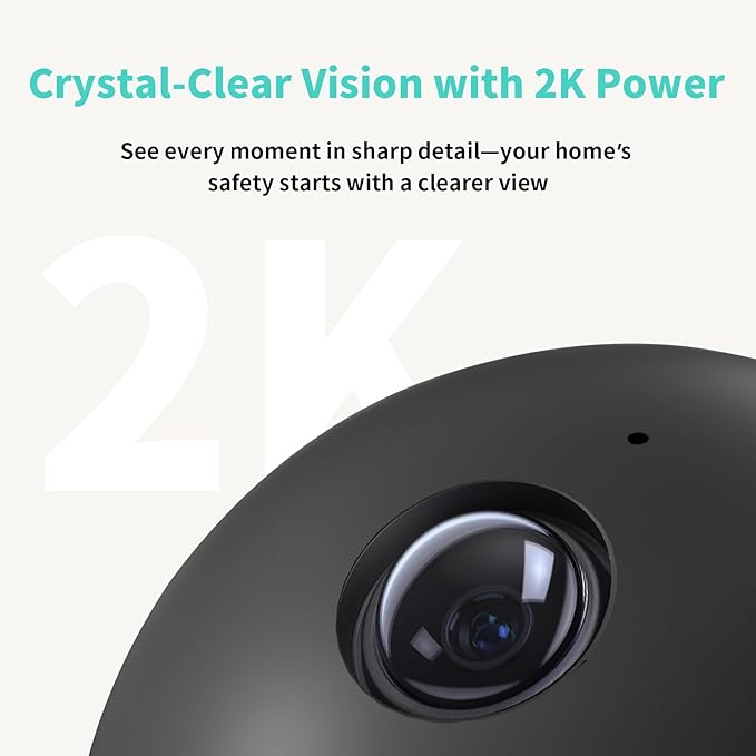 2K Indoor Security Camera, AI Human & Pet Motion, 2.4/5 GHz, 360° Pan Tilt - Image 2