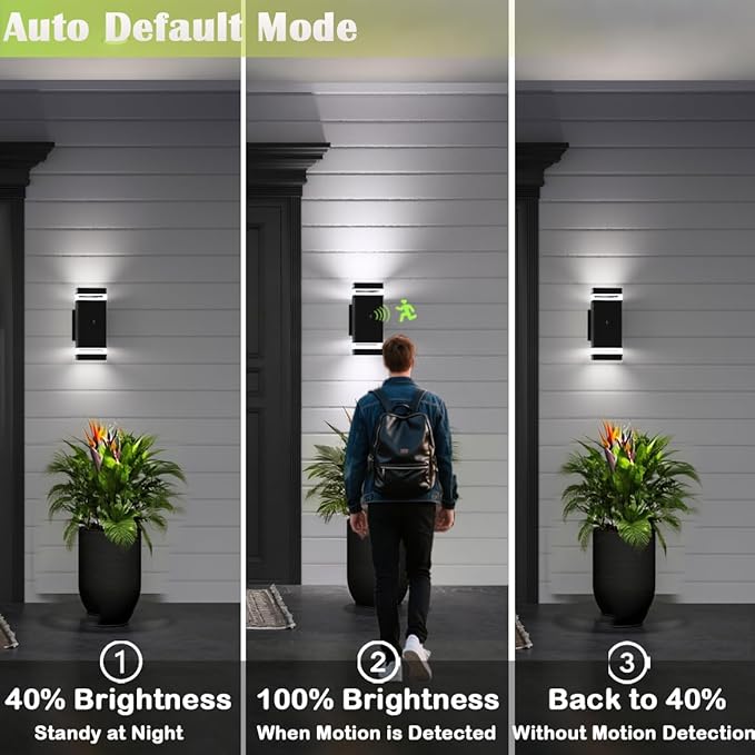 rosykite Motion Sensor Outdoor Wall Lights, Dusk to Dawn Exterior Light Fixtures - Image 3