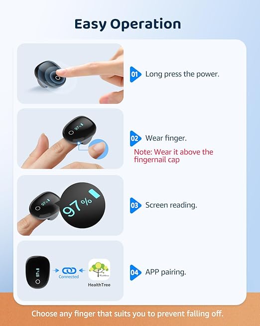 Pulse Oximeter O2 Ring Oxygen Monitor - Image 6