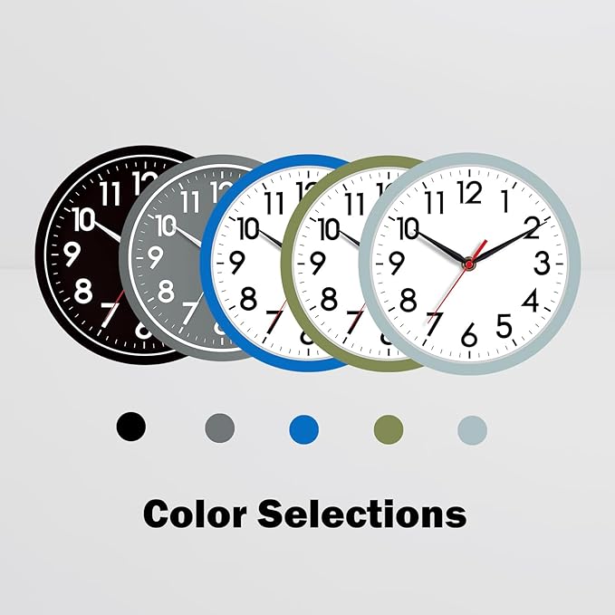 AKCISOT Wall Clock, Modern Small Wall Clocks Battery Operated 8 Inch, Silent - Image 3