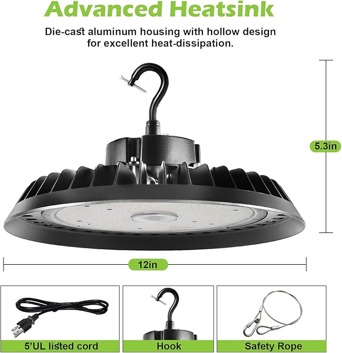 UFO Led High Bay Light 150W 2250lm 5000K 1-10V Dimmable High Bay Led Shop - Image 6