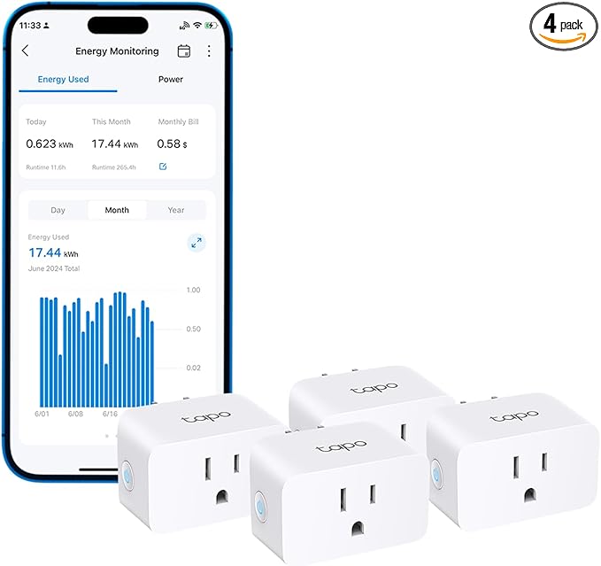 TP-Link  Smart Plug Wi-Fi Mini, Energy Monitoring, Compatible by Tapo