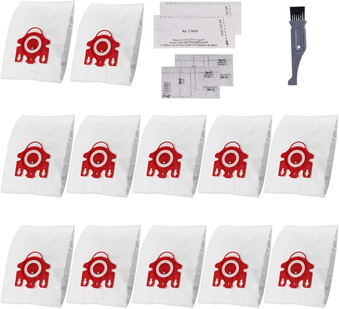 I-clean Replacement FJM Vacuum Bags 12PCS, AirClean 3D Efficiency Vacuum by I+clean