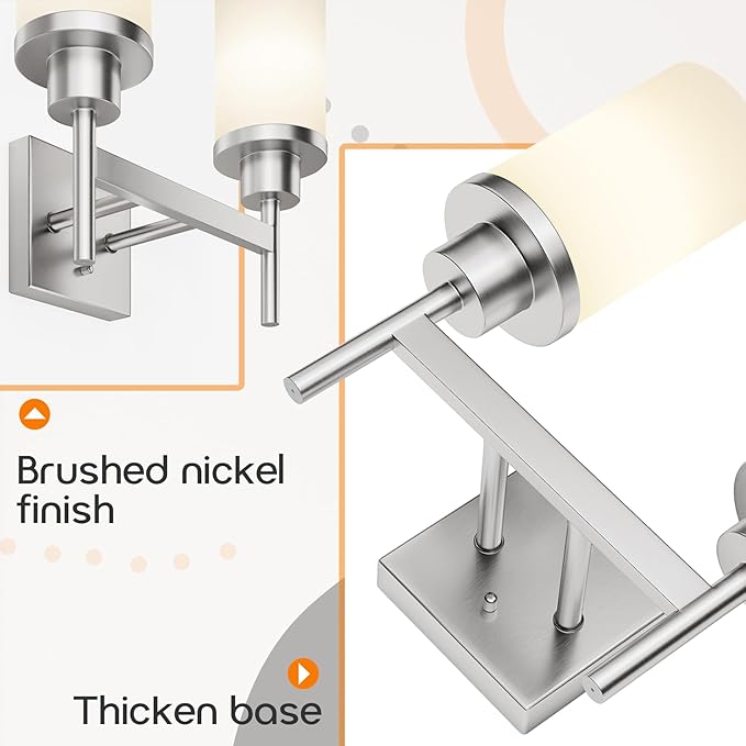 AONEON Bathroom Light Fixtures Brushed Nickel Vanity Lights - Image 7