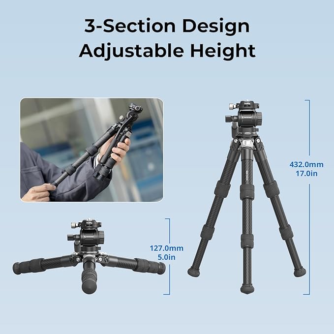SmallRig Portable Carbon Fiber Tabletop Tripod Kit, Built-in QR Plate - Image 4