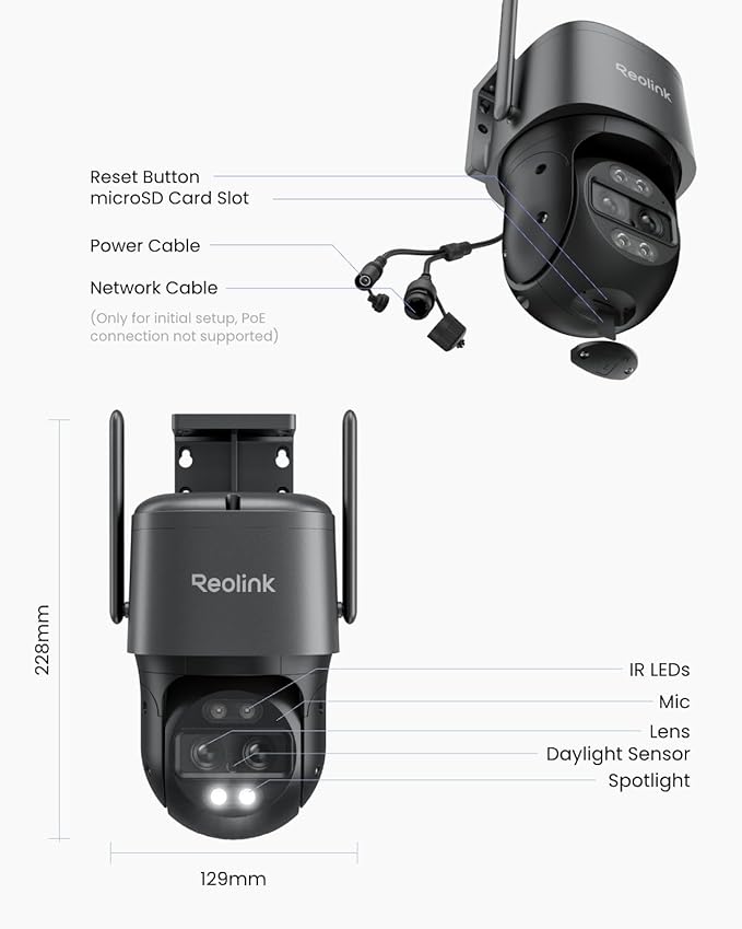 REOLINK 4K Wired WiFi Outdoor Camera, 8MP Dual Lens Security Camera, 360 PTZ - Image 9