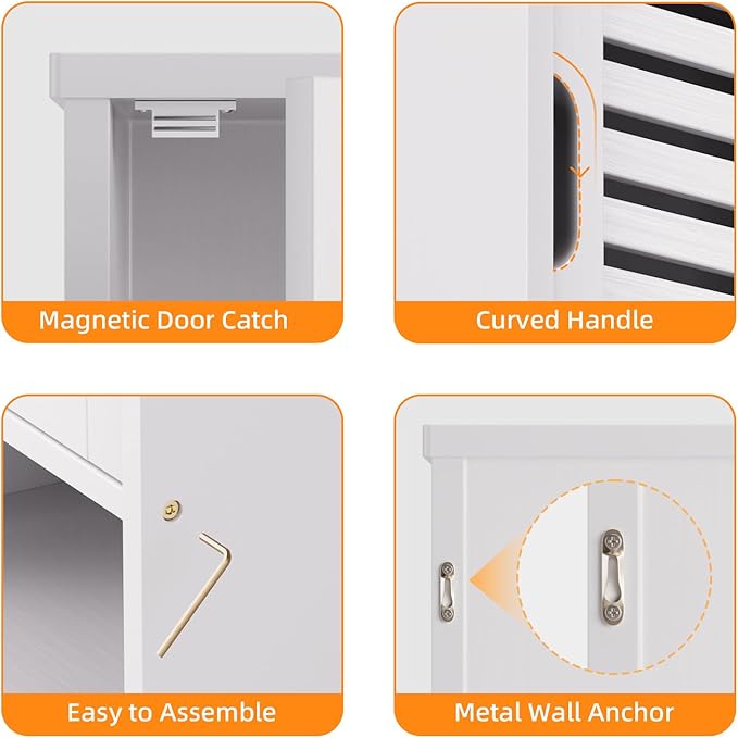 HITNET Bathroom Cabinet Over Toilet, Hanging Cupboard - Image 6