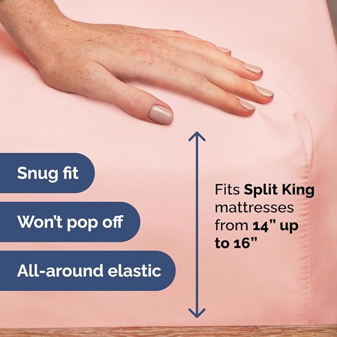 Split Head King Sheet Set – 4 Piece Flex Split Top King Sheets - Image 4