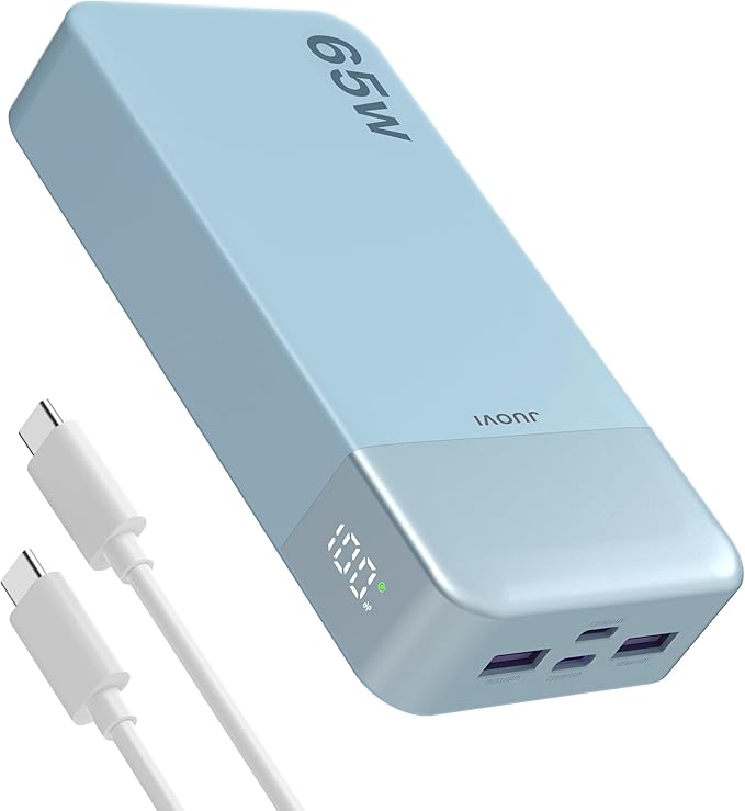 JUOVI Power Bank 65W 20000mAh Laptop Portable Charger, PD QC Fast Charging by JUOVI