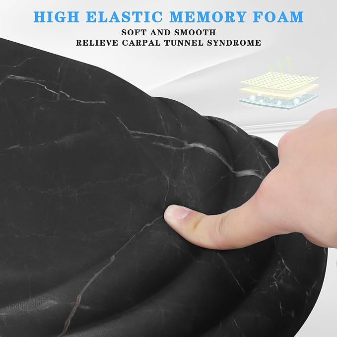 Mouse Pad Wrist Wrist Rest, Comfortable Memory Foam Wrist Rest, Non-Slip PU Base - Image 2