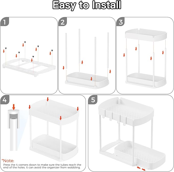 Ukeetap 2 Pack Multi-Purpose Pull-Out Storage Organizers, Under Sink & Cabinet - Image 7